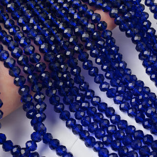 Cristalli Rondella Blu Elettrico Trasparente 6mm - 10 Fili