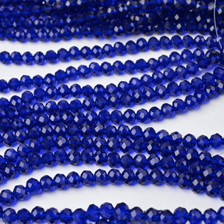Cristalli Rondella Blu Elettrico Trasparente 6mm - 10 Fili