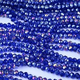 Cristalli Rondella Blu Elettrico Trasparente AB 6mm