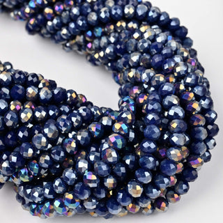 Cristalli Rondella Blu Scuro AB 6mm - 10 Fili