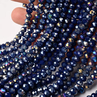 Cristalli Rondella Blu Scuro AB 6mm - 10 Fili