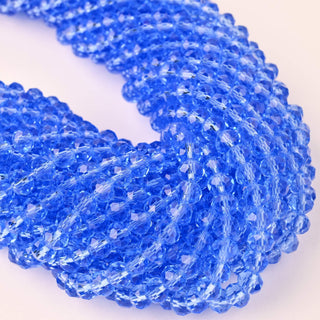 Cristalli Rondella Blu Trasparente 6mm - 10 Fili