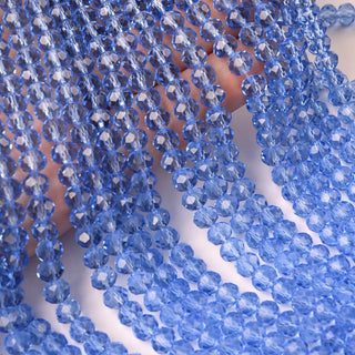 Cristalli Rondella Blu Trasparente 6mm