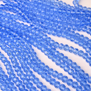 Cristalli Rondella Blu Trasparente 6mm - 10 Fili