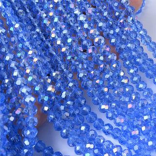 Cristalli Rondella Blu Trasparente AB 6mm - 10 Fili