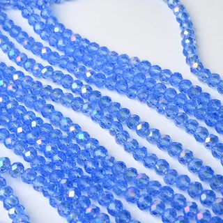 Cristalli Rondella Blu Trasparente AB 6mm - 10 Fili