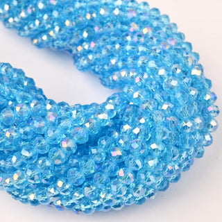 Cristalli Rondella Azzurro Trasparente AB 6mm - 10 Fili