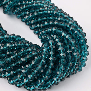 Cristalli Rondella Blu Petrolio Trasparente 6mm - 10 Fili