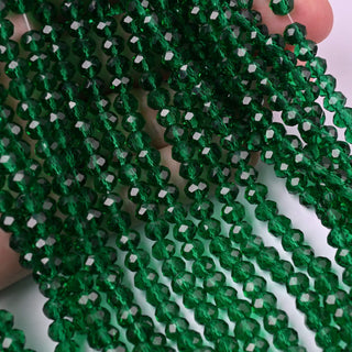 Cristalli Rondella Verde Smeraldo 6mm - 10 Fili