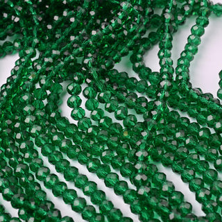 Cristalli Rondella Verde Smeraldo 6mm - 10 Fili