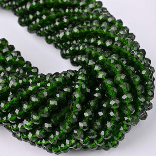 Cristalli Rondella Verde Scuro Trasparente 6mm - 10 Fili