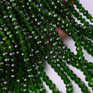 Cristalli Rondella Verde Scuro Trasparente 6mm - 10 Fili