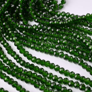 Cristalli Rondella Verde Scuro Trasparente 6mm - 10 Fili