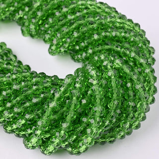 Cristalli Rondella Verde Erba Trasparente 6mm - 10 Fili