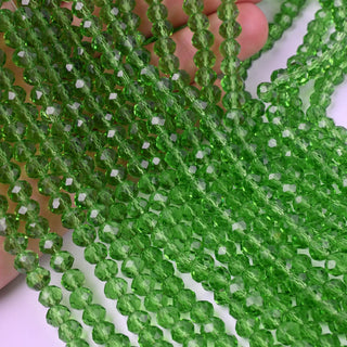 Cristalli Rondella Verde Erba Trasparente 6mm - 10 Fili