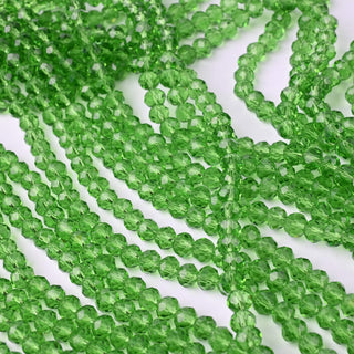 Cristalli Rondella Verde Erba Trasparente 6mm - 10 Fili