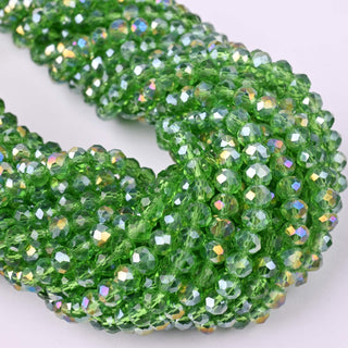Cristalli Rondella Verde Erba Trasparente AB 6mm