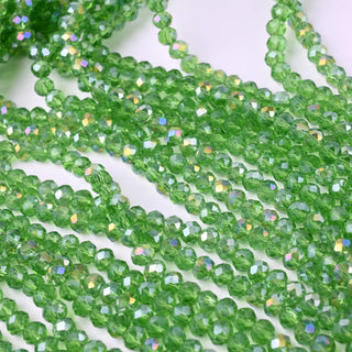 Cristalli Rondella Verde Erba Trasparente AB 6mm