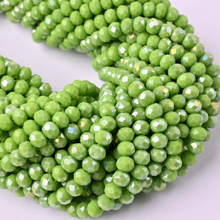 Cristalli Rondella Verde Lime AB 6mm - 10 Fili
