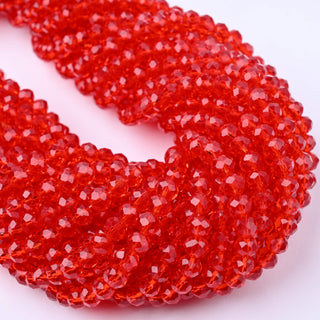 Cristalli Rondella Rosso Trasparente 6mm - 10 Fili