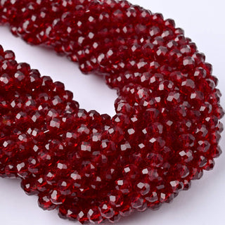 Cristalli Rondella Rosso Rubino 6mm - 10 Fili