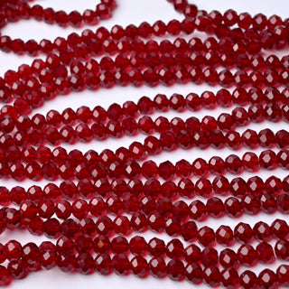 Cristalli Rondella Rosso Rubino 6mm - 10 Fili