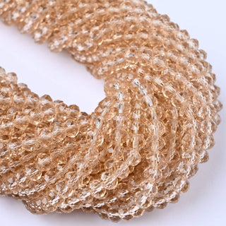 Cristalli Rondella Beige Trasparente 6mm - 10 Fili