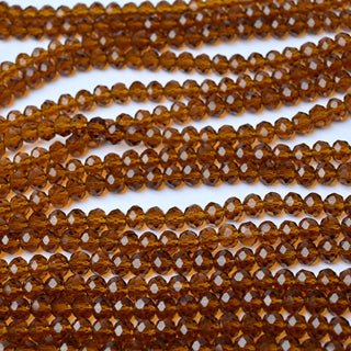Cristalli Rondella Marrone Trasparente 6mm