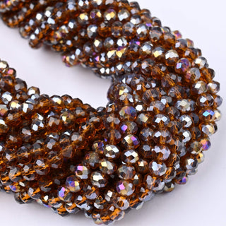 Cristalli Rondella Marrone Trasparente AB 6mm - 10 Fili