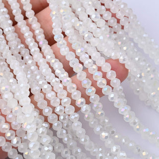 Cristalli Rondella Bianco Opal AB 4mm