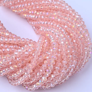 Cristalli Rondella Rosa Trasparente AB 4mm - 10 Fili