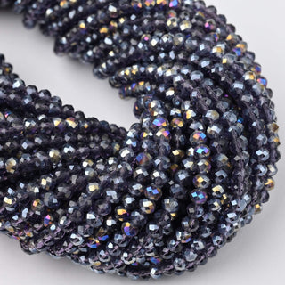 Cristalli Rondella Viola Trasparente AB 4mm - 10 Fili