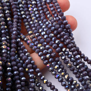Cristalli Rondella Viola Scuro AB 4mm