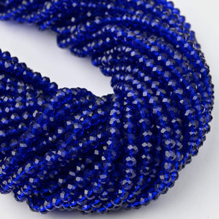 Cristalli Rondella Blu Elettrico Trasparente 4mm - 10 Fili