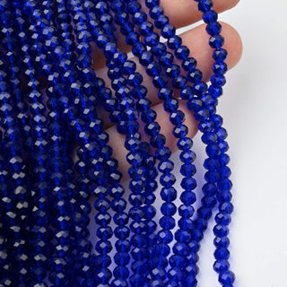 Cristalli Rondella Blu Elettrico Trasparente 4mm