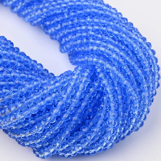 Cristalli Rondella Blu Trasparente 4mm - 10 Fili