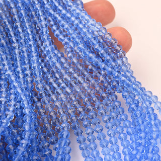 Cristalli Rondella Blu Trasparente 4mm