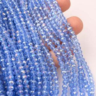 Cristalli Rondella Blu Trasparente AB 4mm