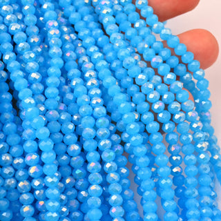 Cristalli Rondella Blu Opal AB 4mm