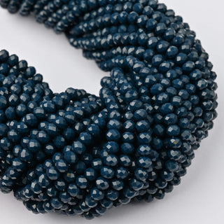Cristalli Rondella Blu Petrolio 4mm - 10 Fili