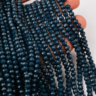 Cristalli Rondella Blu Petrolio 4mm