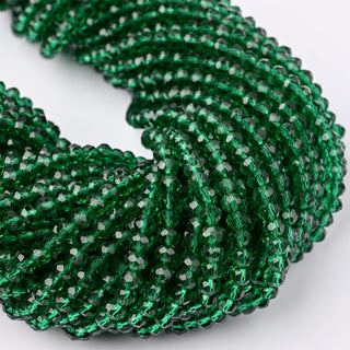Cristalli Rondella Verde Smeraldo 4mm - 10 Fili