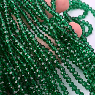 Cristalli Rondella Verde Smeraldo 4mm