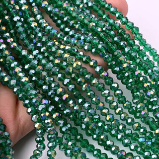 Cristalli Rondella Verde Smeraldo AB 4mm