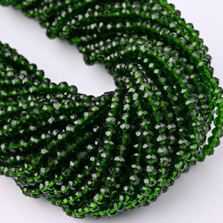 Cristalli Rondella Verde Scuro Trasparente 4mm - 10 Fili