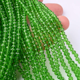 Cristalli Rondella Verde Erba Trasparente 4mm