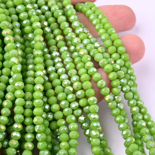 Cristalli Rondella Verde Lime AB 4mm