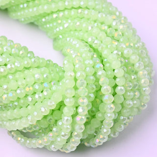 Cristalli Rondella Verde Menta Opal AB 4mm - 10 Fili
