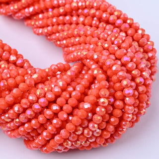 Cristalli Rondella Arancione AB 4mm - 10 Fili