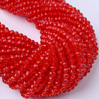 Cristalli Rondella Rosso Trasparente 4mm - 10 Fili
